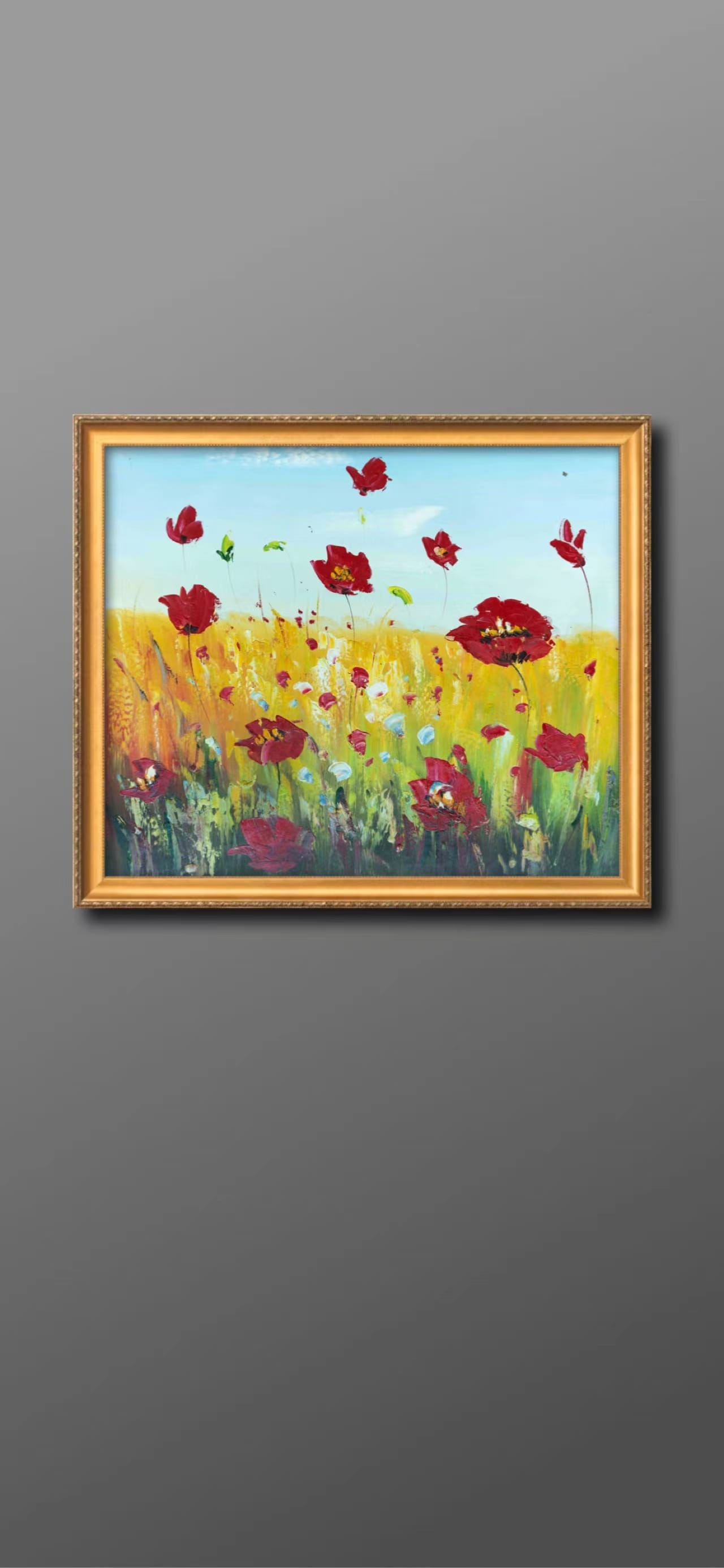 Red Fowers Painting - Flowers - Artvora