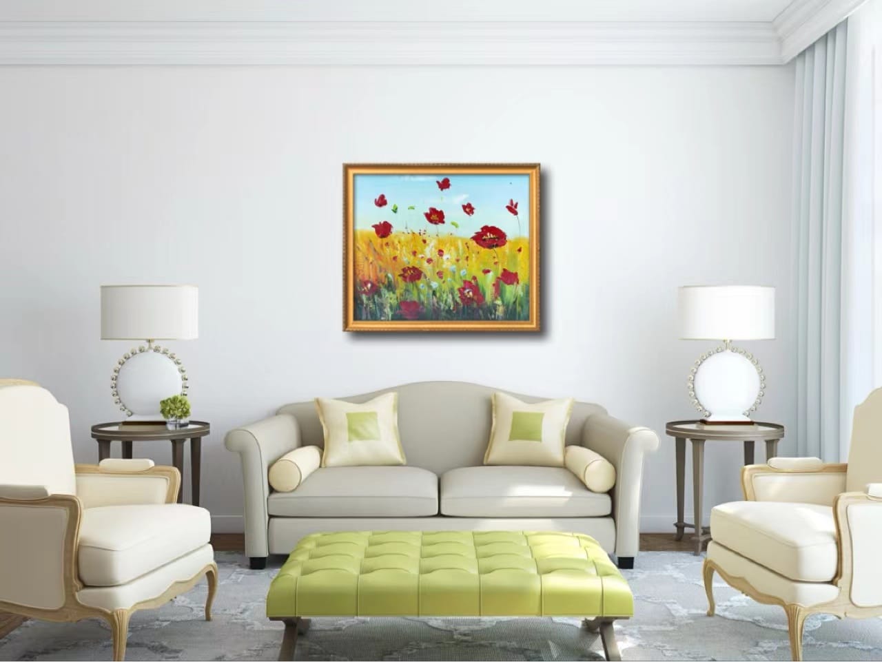 Red Fowers Painting - Flowers - Artvora