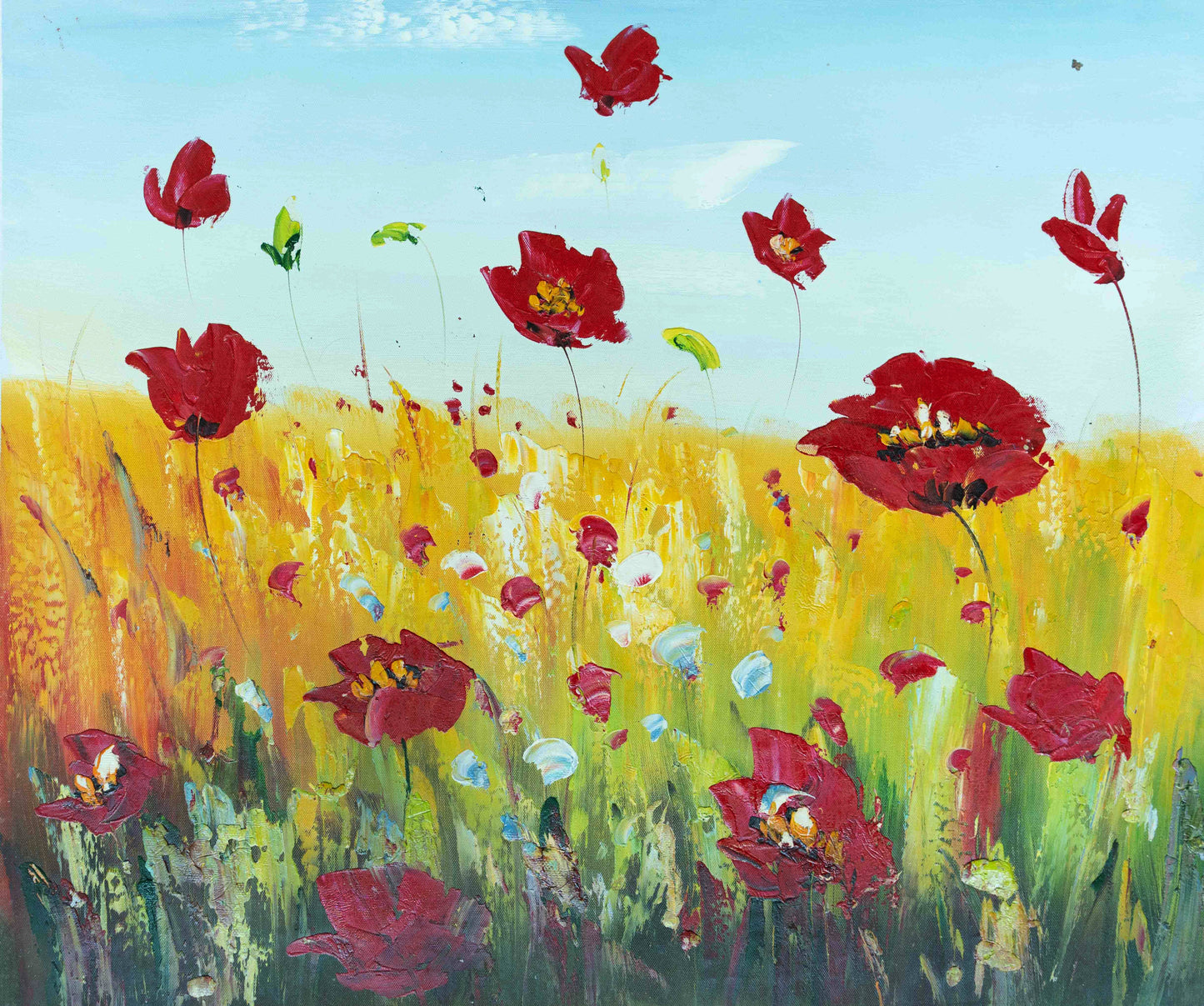 Red Fowers Painting - Flowers - Artvora