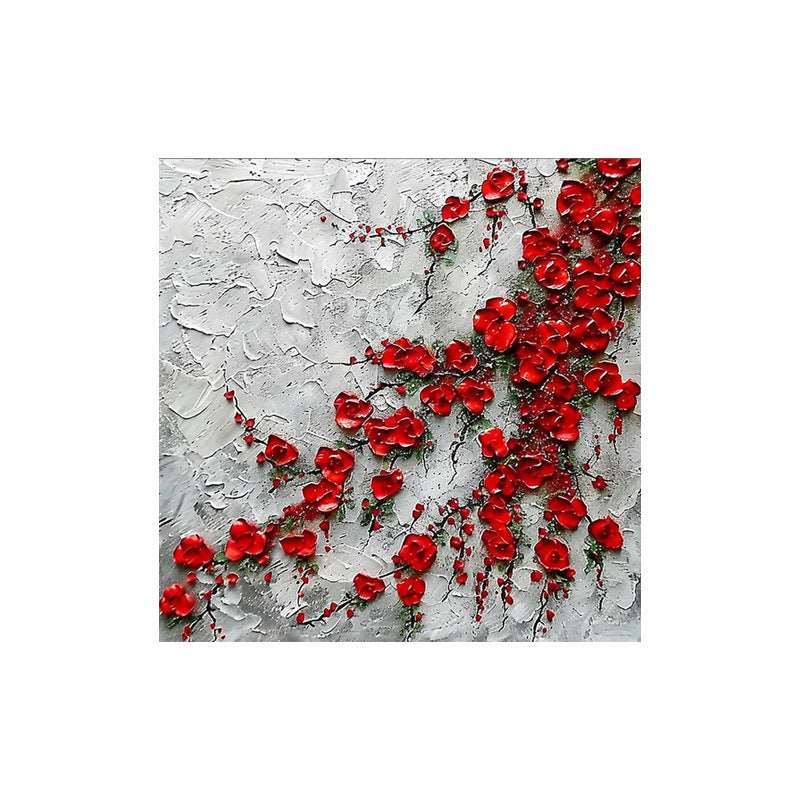 Red Plum Blossoms 01 Painting - Flowers - Artvora