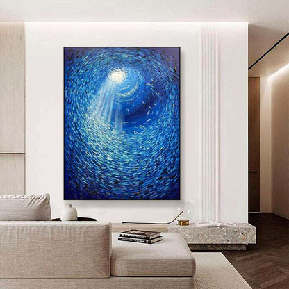 Abyss of Azure Painting - Abstract - Artvora