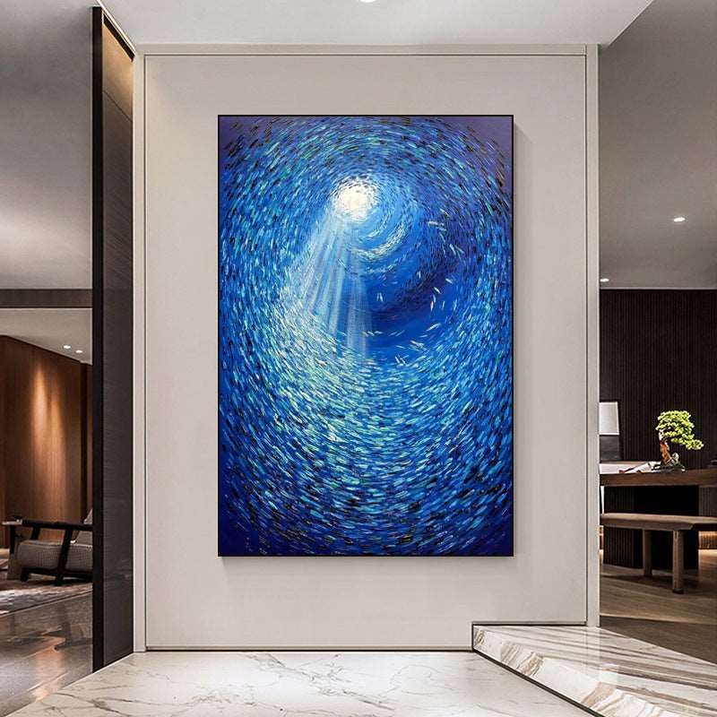 Abyss of Azure Painting - Abstract - Artvora