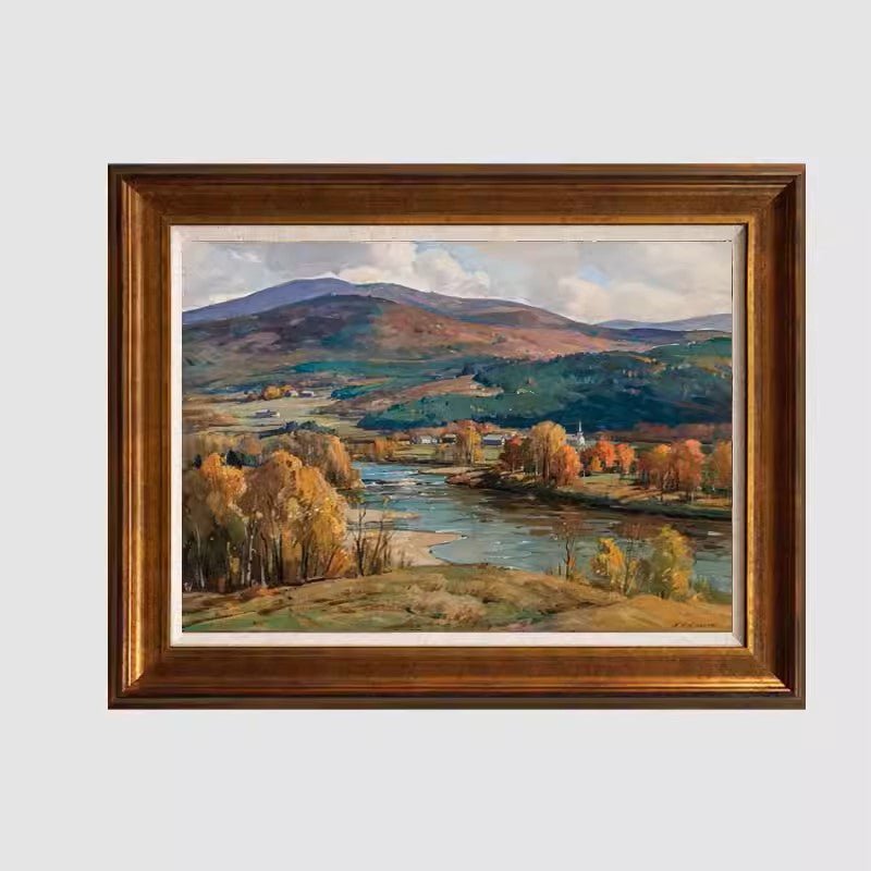 Autumn River Painting - Landscape - Artvora