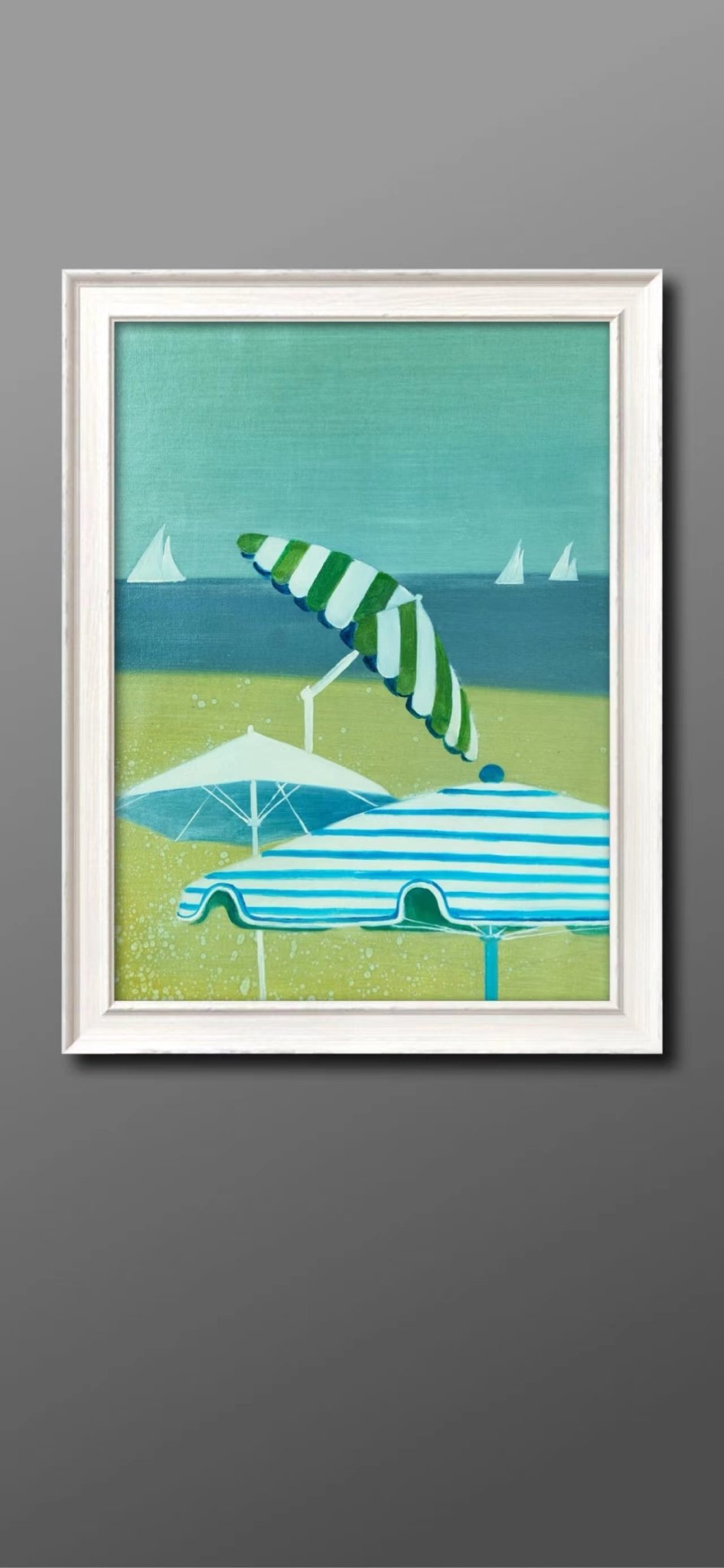 Beach Umbrellas Painting - Minimalist - Artvora