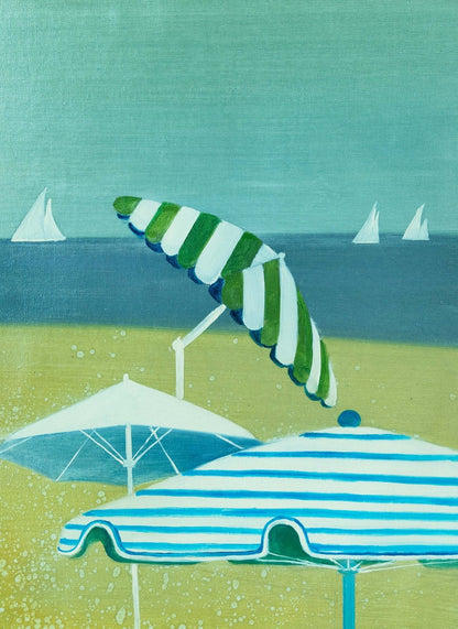 Beach Umbrellas Painting - Minimalist - Artvora