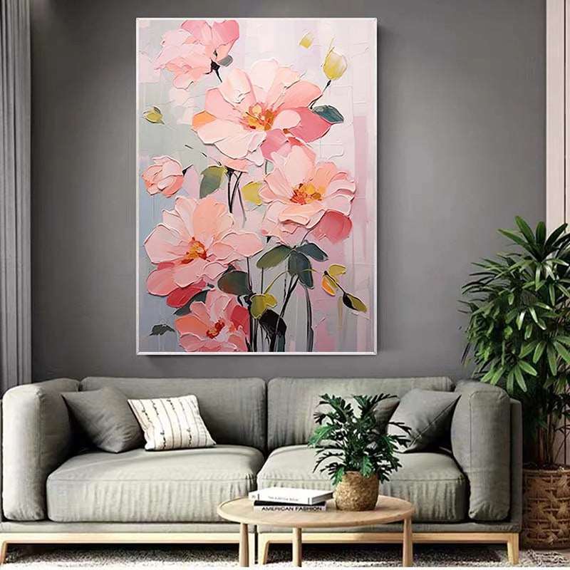 Beautiful Pink Painting - Flowers - Artvora