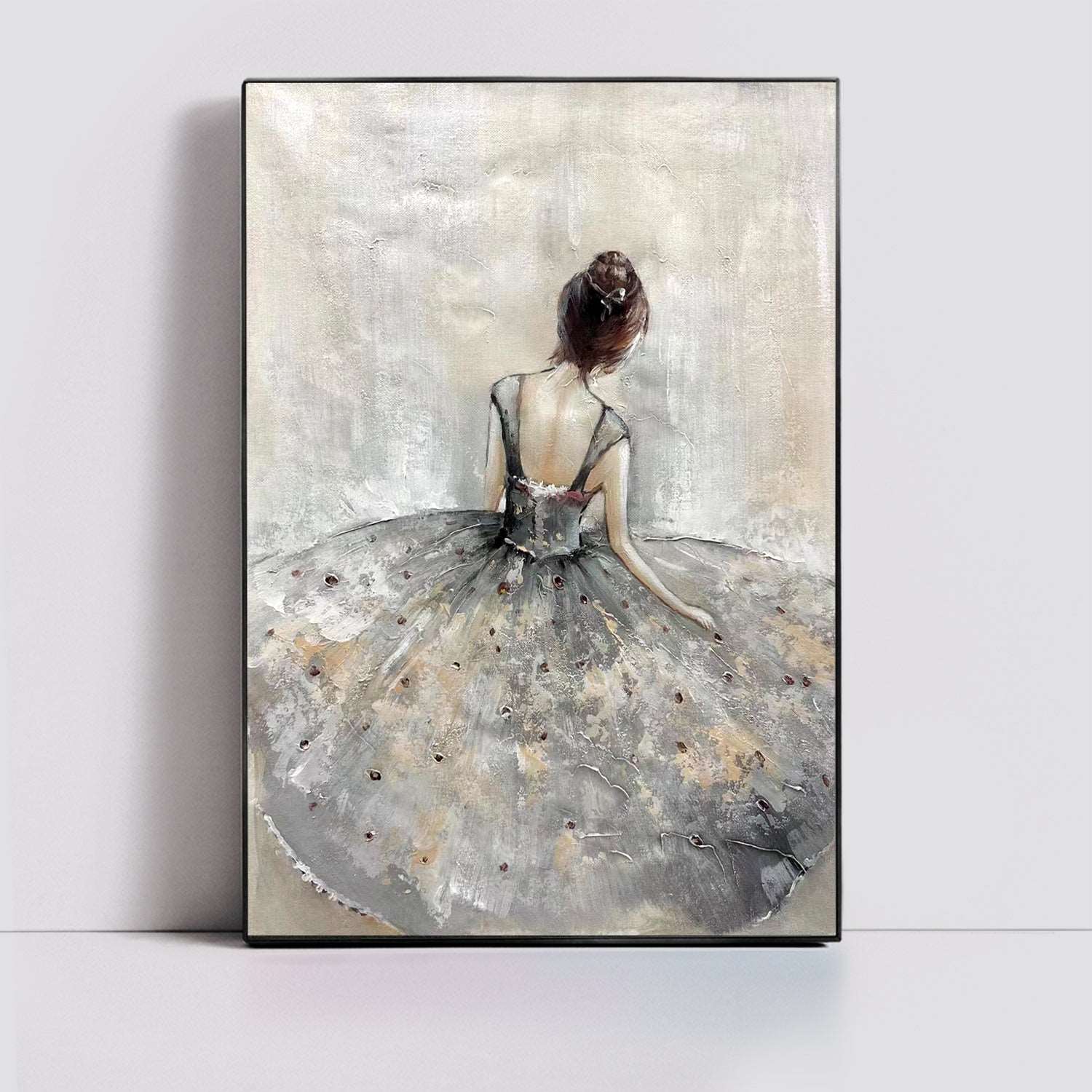 Black Dress Painting - Portrait - Artvora