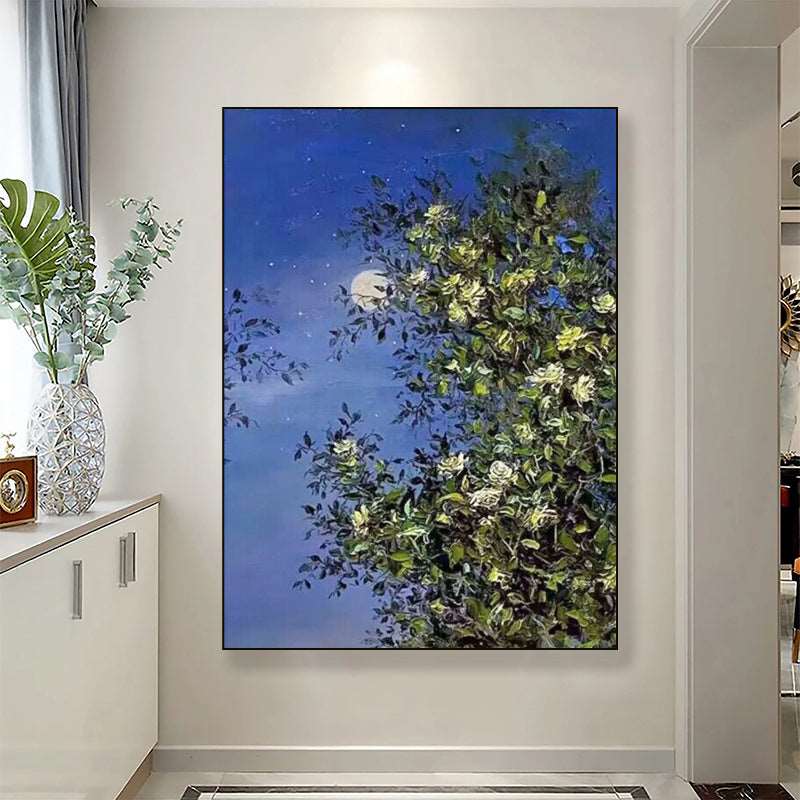 Blooming under the Moon Painting - Landscape - Artvora