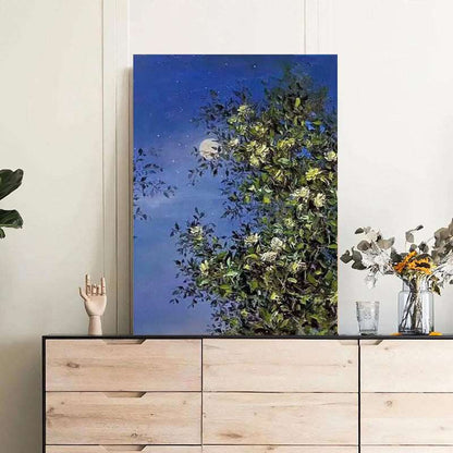 Blooming under the Moon Painting - Landscape - Artvora