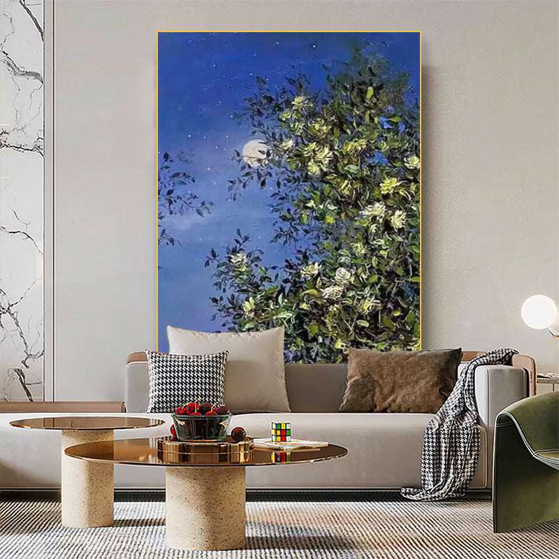 Blooming under the Moon Painting - Landscape - Artvora