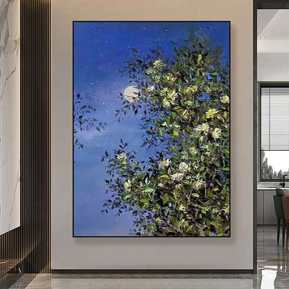 Blooming under the Moon Painting - Landscape - Artvora