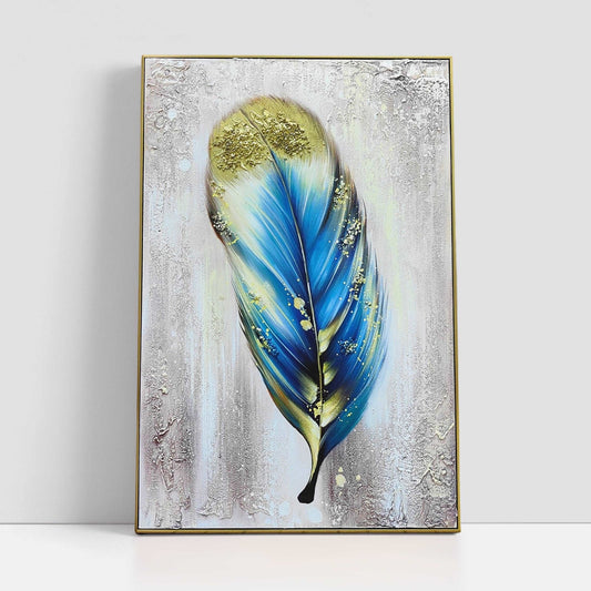 Blue Feather Painting - Abstract - Artvora