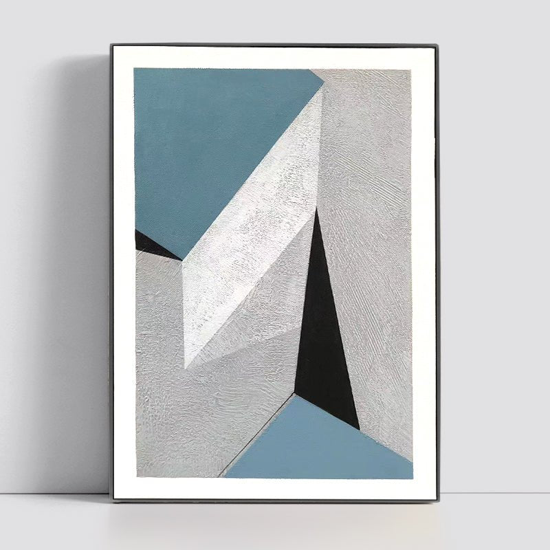 Blue Geometry Painting - Minimalist - Artvora