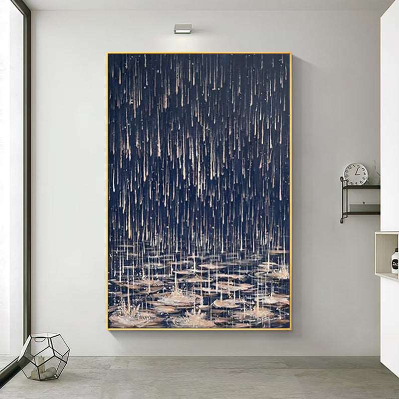 Blue Rain Painting - Abstract - Artvora