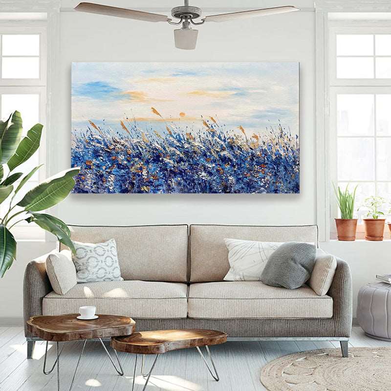 Blue Reed Painting - Landscape - Artvora