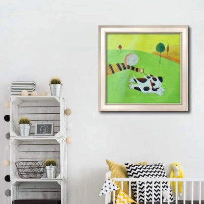 Boy and Dog Painting - Cartoon - Artvora