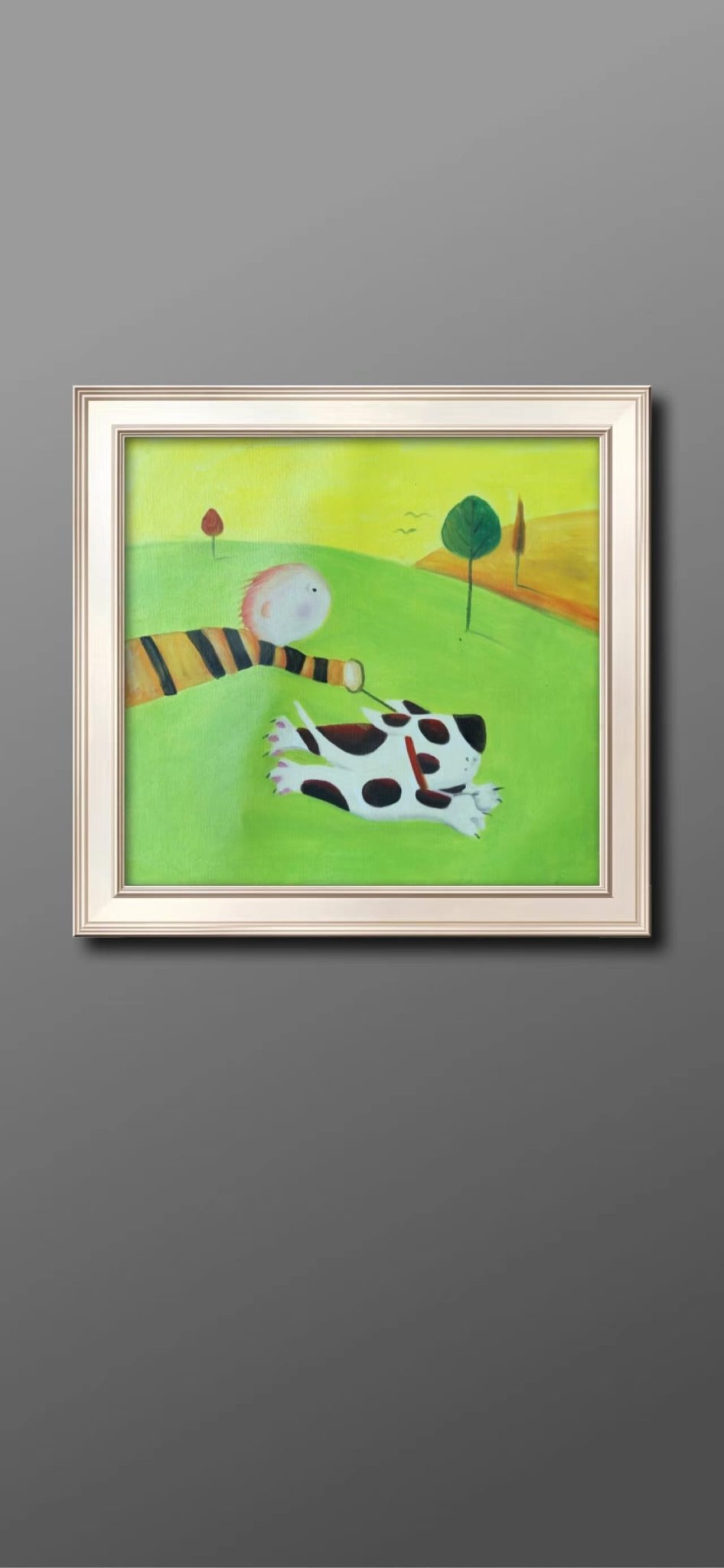 Boy and Dog Painting - Cartoon - Artvora