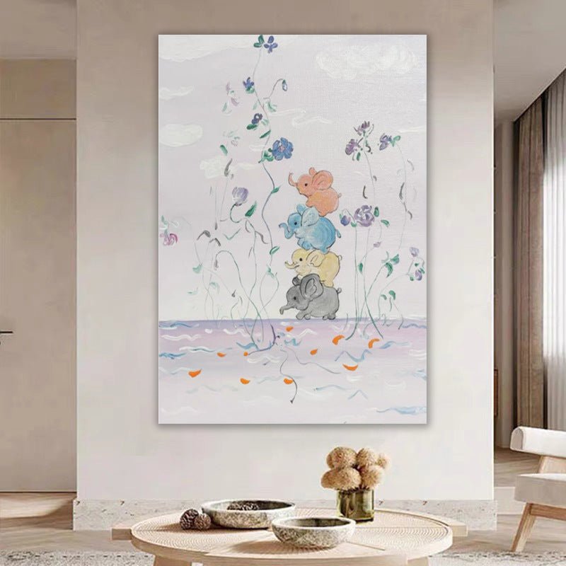 Cartoon Elephant Painting - Cartoon - Artvora