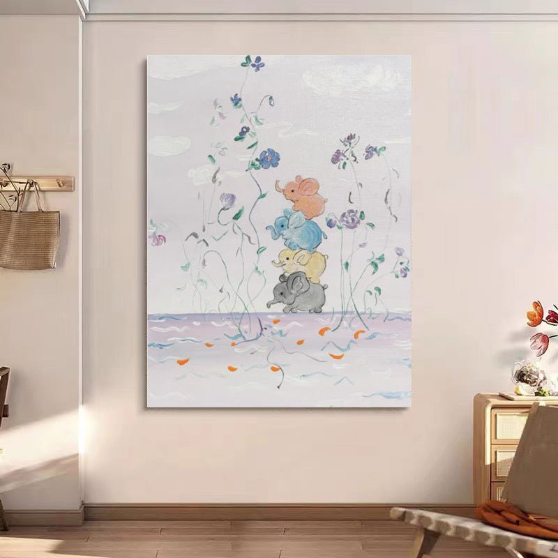 Cartoon Elephant Painting - Cartoon - Artvora