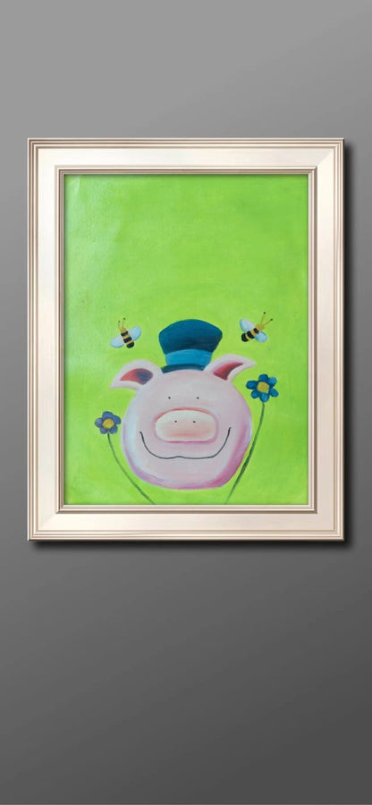 Cartoon pig Painting - Cartoon - Artvora