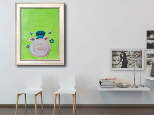 Cartoon pig Painting - Cartoon - Artvora