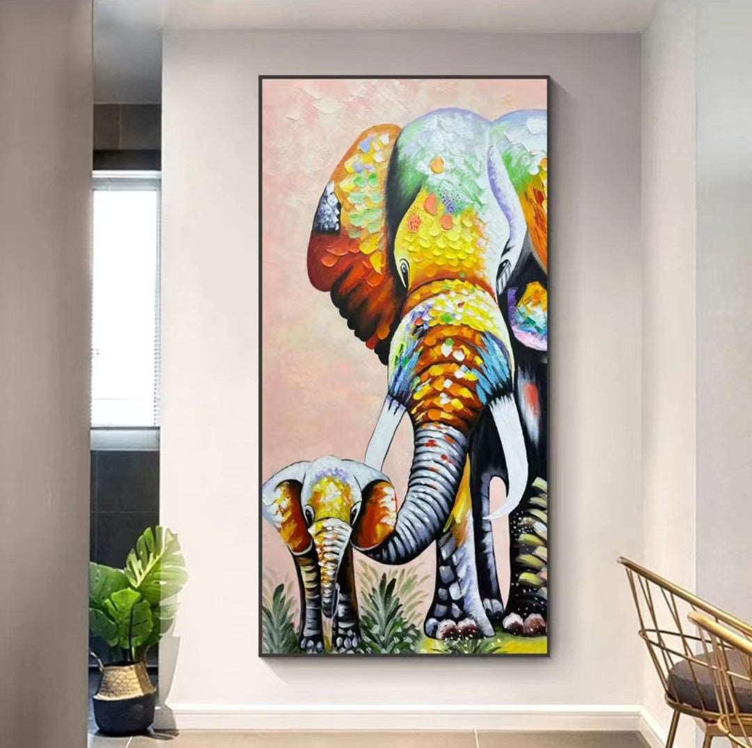 Colorful Elephant Painting - Animal - Artvora