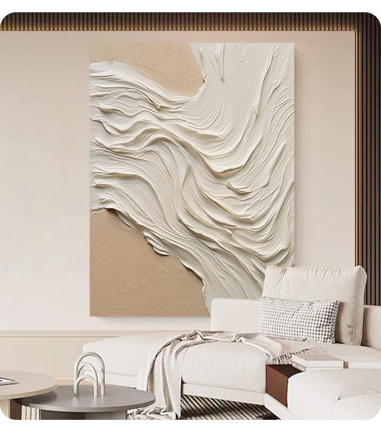 Cream Wind Painting - Abstract - Artvora