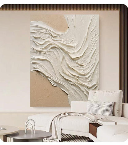 Cream Wind Painting - Abstract - Artvora