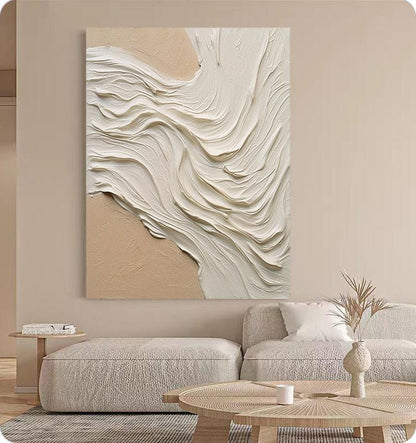 Cream Wind Painting - Abstract - Artvora