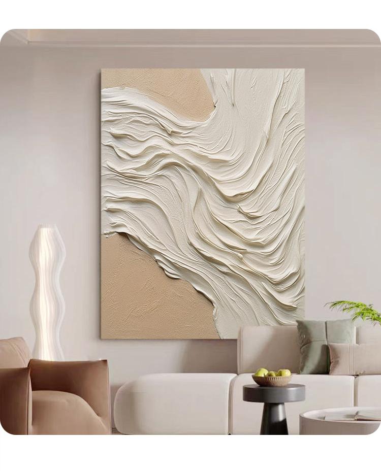 Cream Wind Painting - Abstract - Artvora