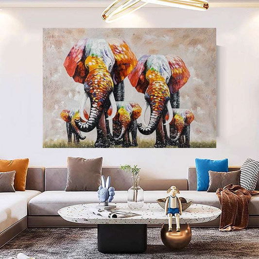 Elephant Family Painting - Animal - Artvora