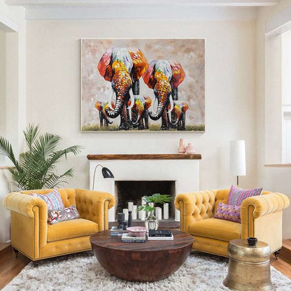 Elephant Family Painting - Animal - Artvora