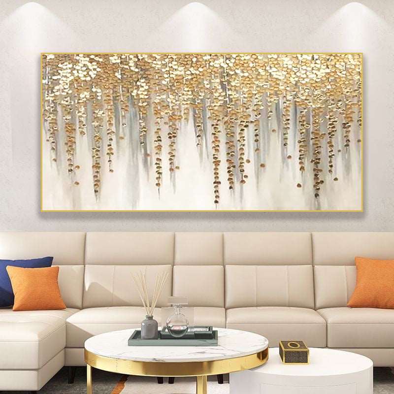 Falling Gold Painting - Abstract - Artvora