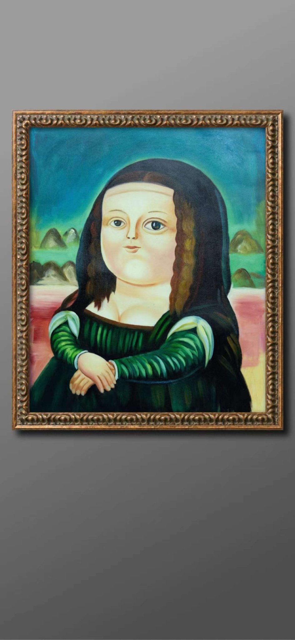 Fat Mona Lisa Painting - Cartoon - Artvora