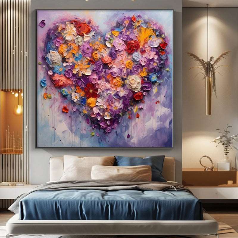 Flower Heart Painting - Flowers - Artvora