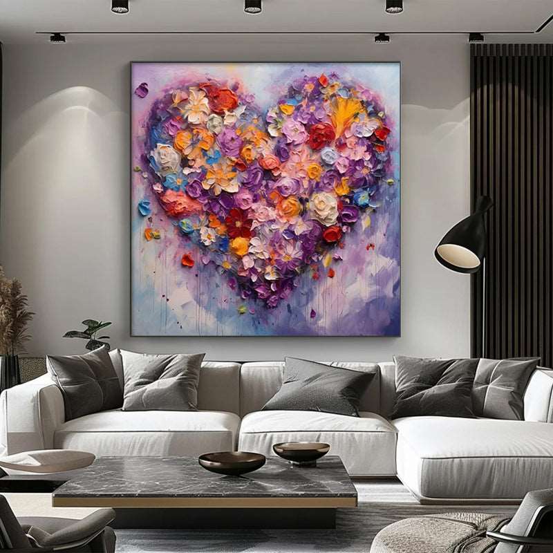 Flower Heart Painting - Flowers - Artvora