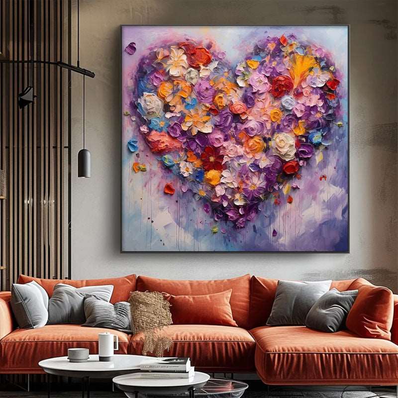 Flower Heart Painting - Flowers - Artvora