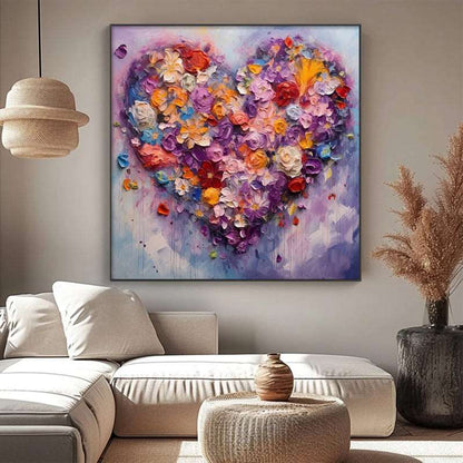 Flower Heart Painting - Flowers - Artvora