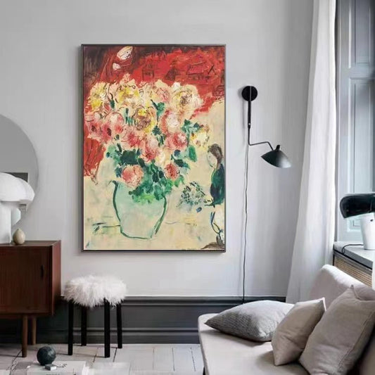 Flowers and Girl Painting - Flowers - Artvora