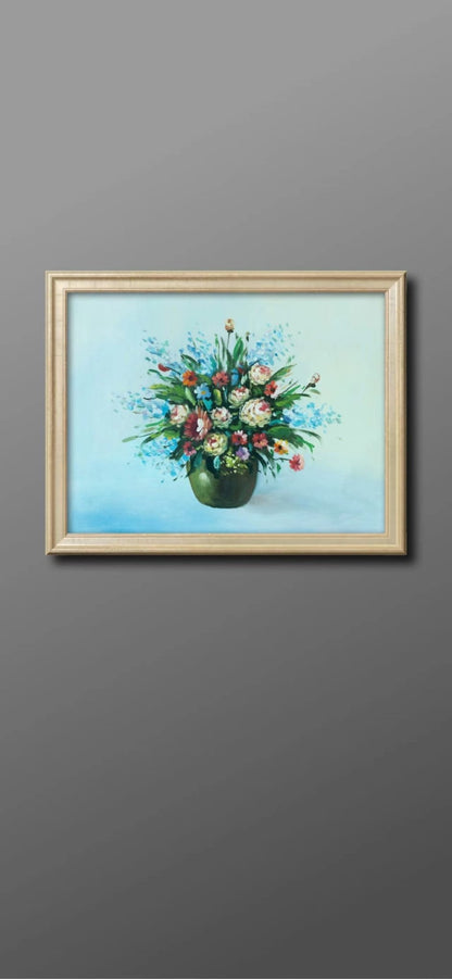 Flowers in a Vase Painting - Still Life - Artvora