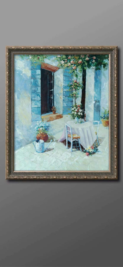 Garden Dining Table Painting - Landscape - Artvora