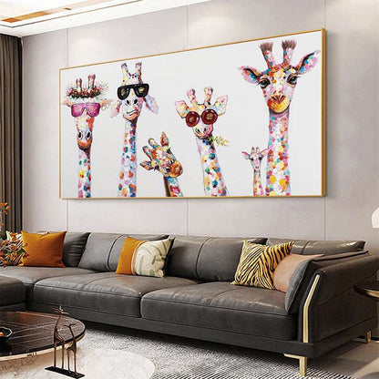 Giraffe Family Painting - Animal - Artvora