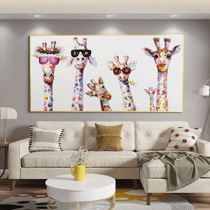 Giraffe Family Painting - Animal - Artvora