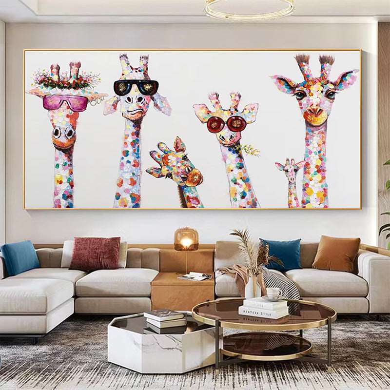 Giraffe Family Painting - Animal - Artvora