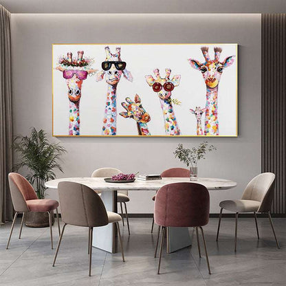 Giraffe Family Painting - Animal - Artvora