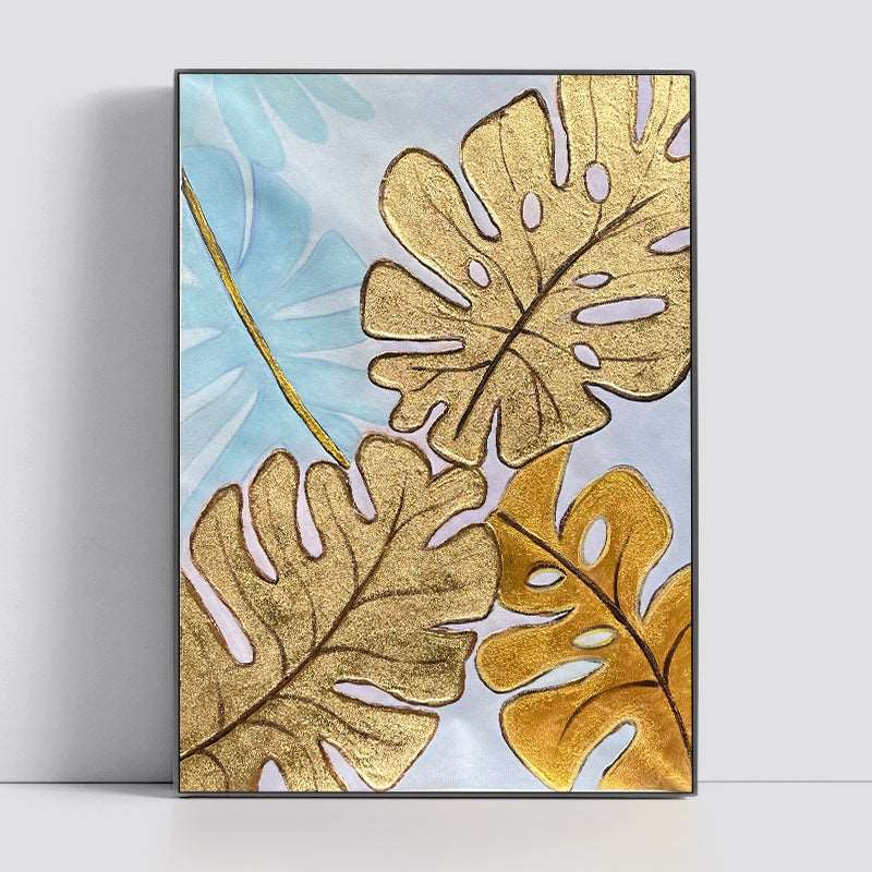 Golden Leaf Painting - Flowers - Artvora