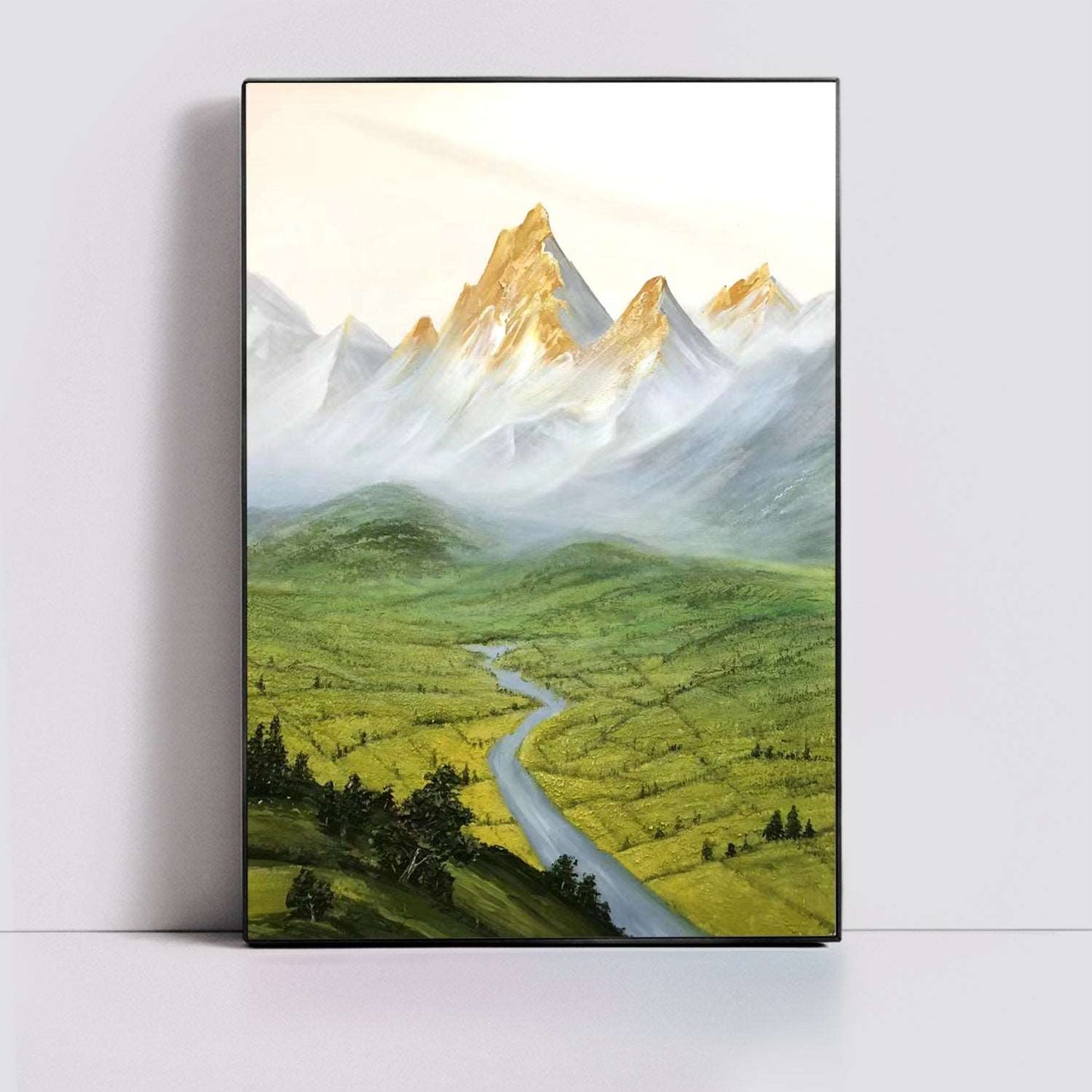 Golden Mountain 03 Painting - Landscape - Artvora