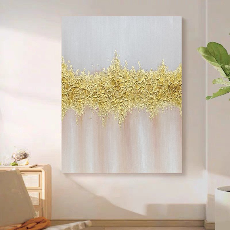 Golden Wave Painting - Minimalist - Artvora