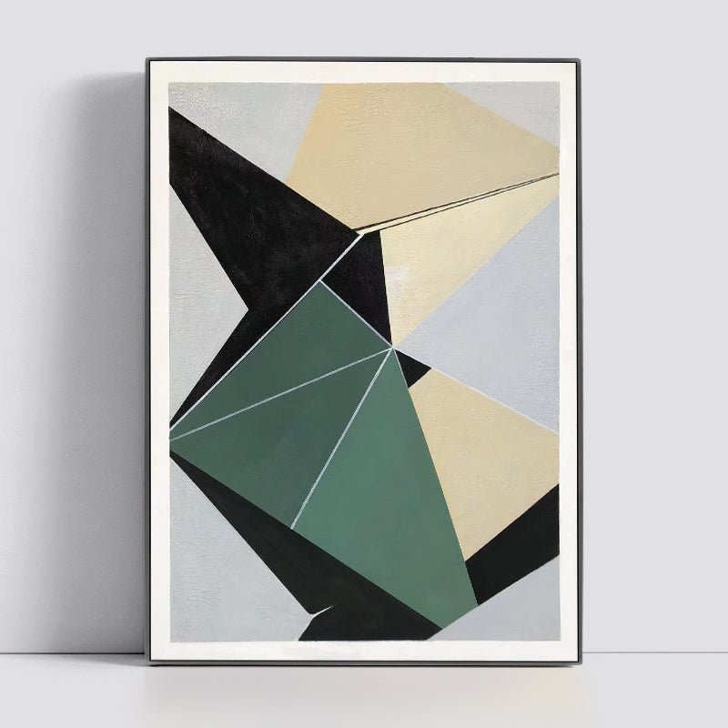 Green Geometry Painting - Minimalist - Artvora