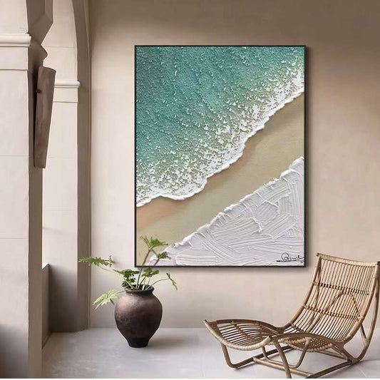 Green Tide Painting - Textured - Artvora